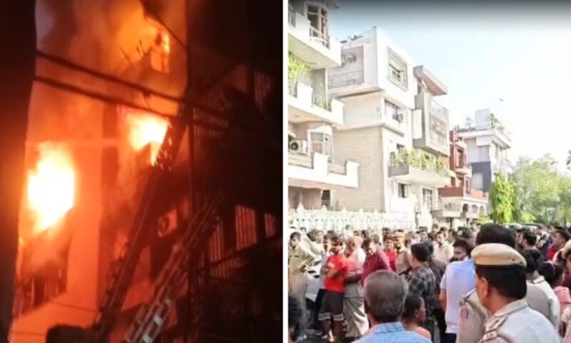 ഡെൽഹിയിലെ പാർപ്പിട സമുച്ചയത്തിൽ തീപിടിത്തം; ഒരു കുടുംബത്തിലെ 9 പേർ മരിച്ചു