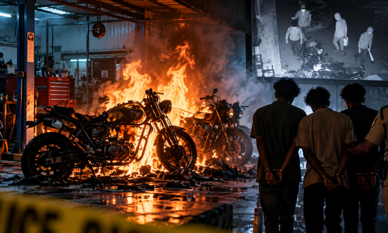 എറണാകുളം അരയൻകാവിൽ വർക്ക് ഷോപ്പിലെ വാഹനങ്ങൾ തീവെച്ച് നശിപ്പിച്ച മൂന്ന് പേർ പൊലീസ് പിടിയിൽ