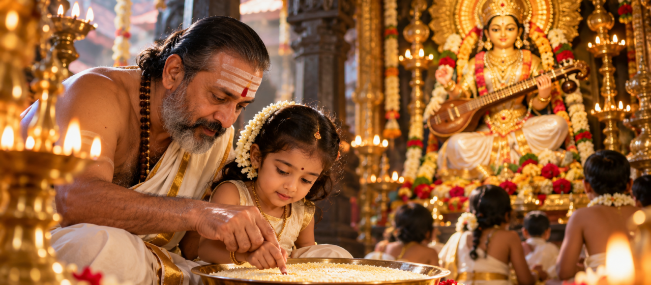 വിജയദശമി ദിനത്തിൽ വാഗ്ദേവതയുടെ അനുഗ്രഹം തേടി കൊല്ലൂർ മൂകാംബികയിൽ ഭക്തജനപ്രവാഹം