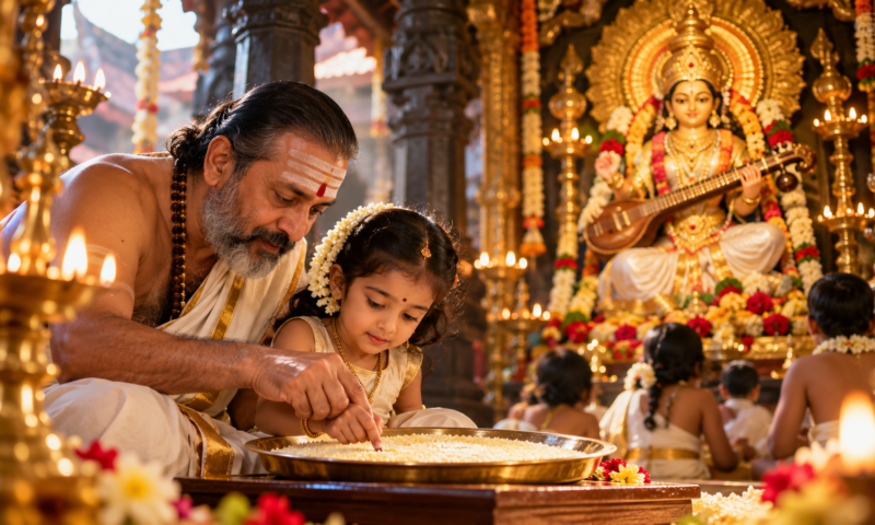 വിജയദശമി ദിനത്തിൽ വാഗ്ദേവതയുടെ അനുഗ്രഹം തേടി കൊല്ലൂർ മൂകാംബികയിൽ ഭക്തജനപ്രവാഹം